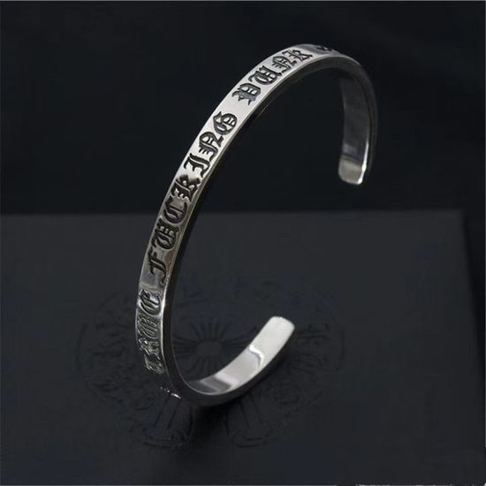 Chrome Hearts Eternal Heart Open Bracelet Retro Cross Couple Style