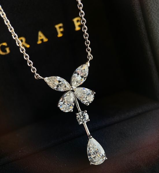 Polo Ralph Lauren Butterfly Marquise Cut Stone Necklace