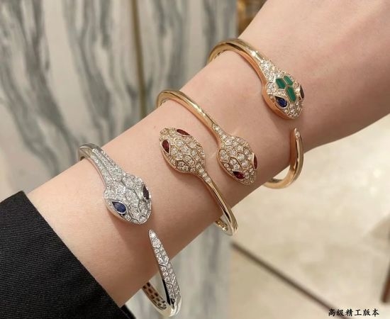 Bvlgari Elegant Snake Bracelet with Mother-of-Pearl
