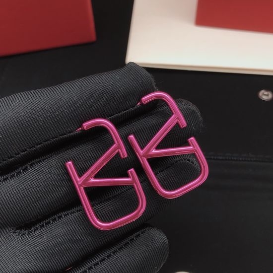 Valentino Medium Purple Smooth Stud Earrings