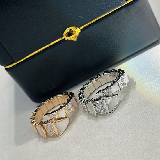 Bottega Veneta BV Mother of Pearl Serpent Open Ring