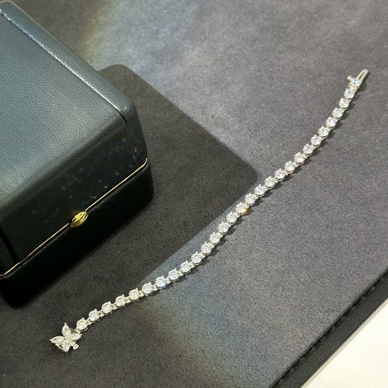 Tiffany & Co. Marquise Cut CZ Silver Bracelet