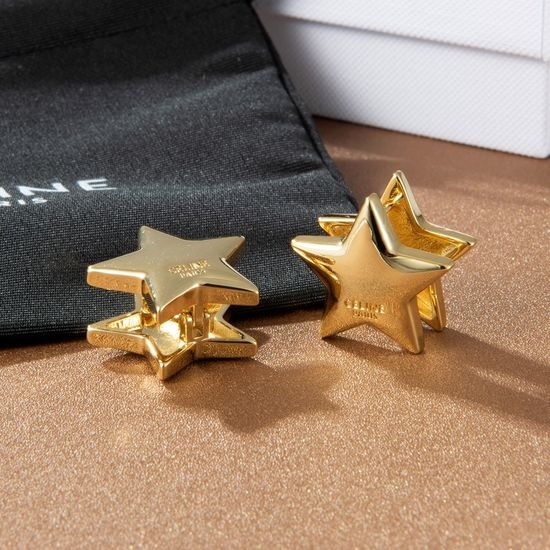 Celine Star Shape Brass Stud Earrings