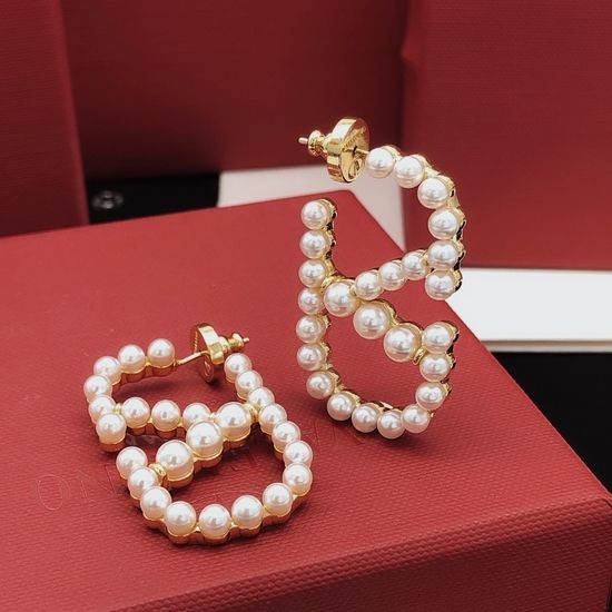 Valentino Gold Pearl Drop Earrings