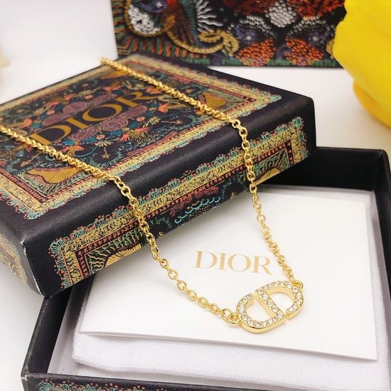 Christian Dior CD Mini Golden Pendant Necklace