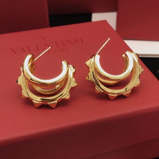 Valentino Polished Metal Drop Earrings