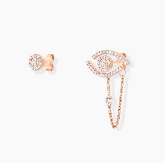 Messika Sparkling Evil Eye Encrusted Stud Earrings