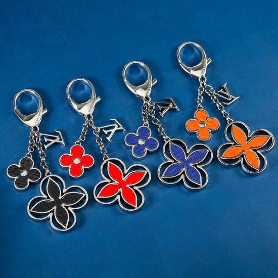Louis Vuitton LV Rhinestone Round Pendant Keychain