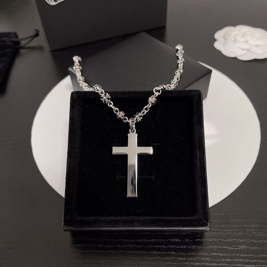 Chrome Hearts Cross Pendant Long Chain Necklace