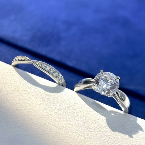 Tiffany & Co. Four Prong Diamond Ring Set