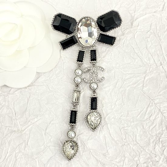 Chanel Bowknot Tassel Rhinestone Brooch