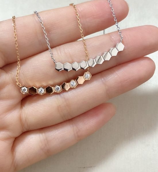 Cartier Hexagon Honeycomb Shape Pendant Necklace