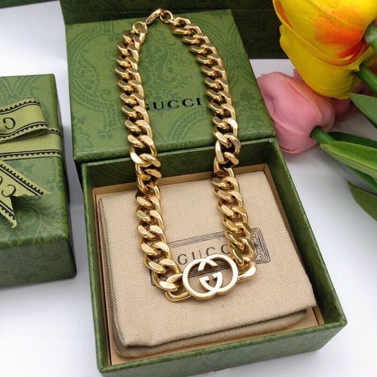 Gucci Interlocking Design Brass Stud Earrings