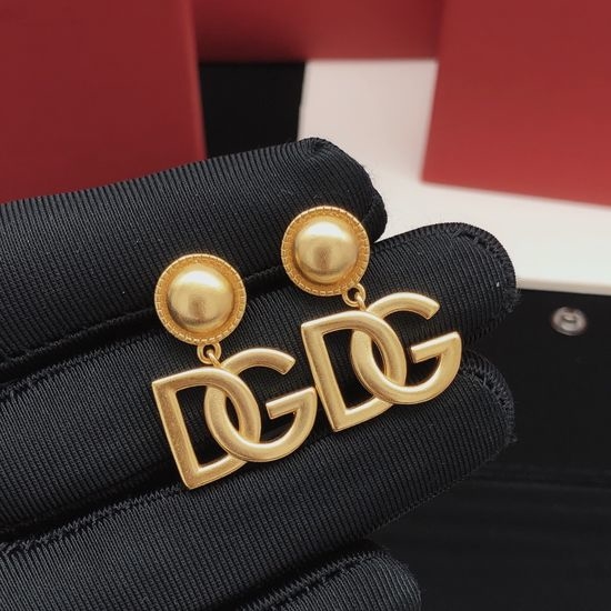 Dolce & Gabbana Minimalist Brass Material Stud Earrings