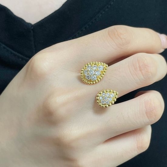 Boucheron Pave Diamond Size Mix Water Drop Ring