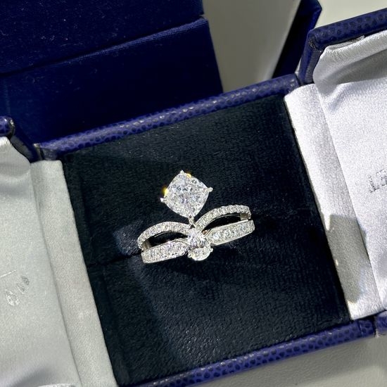 Chaumet Square Crown Cubic Zirconia Silver Ring