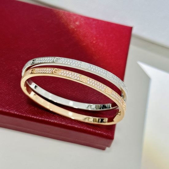 Cartier Narrow Paved Sparkle Bangle Bracelet