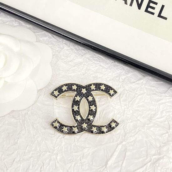 Chanel Classic Rhinestone Star Enamel Brooch
