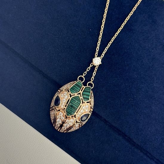 Bottega Veneta BV Turquoise Serpent Head Pendant Necklace