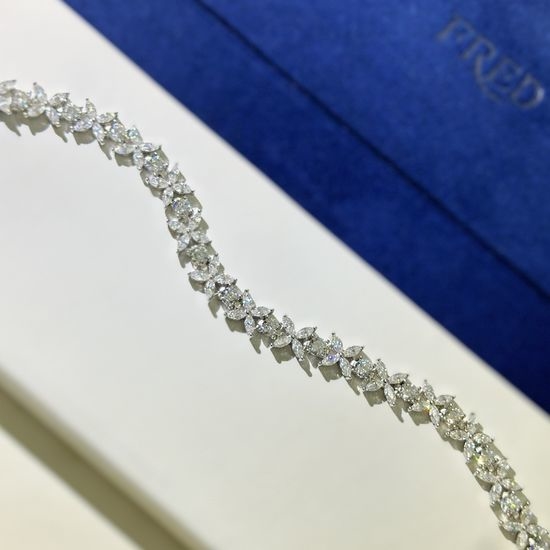 Tiffany & Co. Marquise Diamond Elegant Silver Bracelet