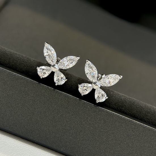 Graff Marquise Cut Zircon Butterfly Stud Earrings