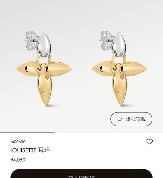Louis Vuitton LV Polished Metal Floral Drop Earrings