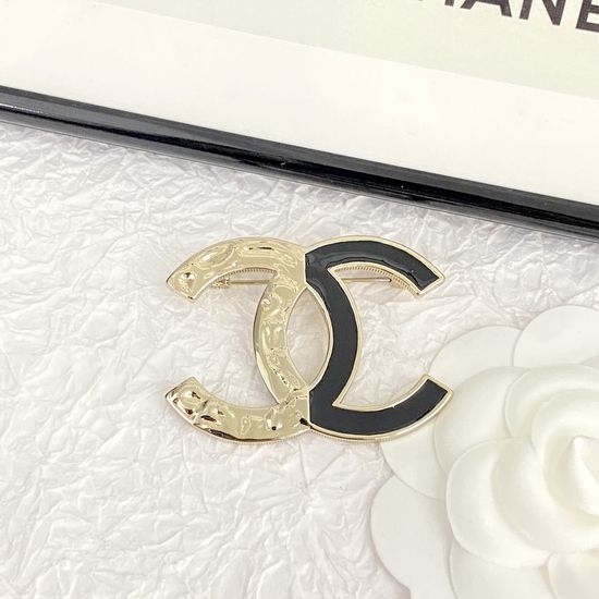 Chanel Classic Enamel Two-Tone Brooch