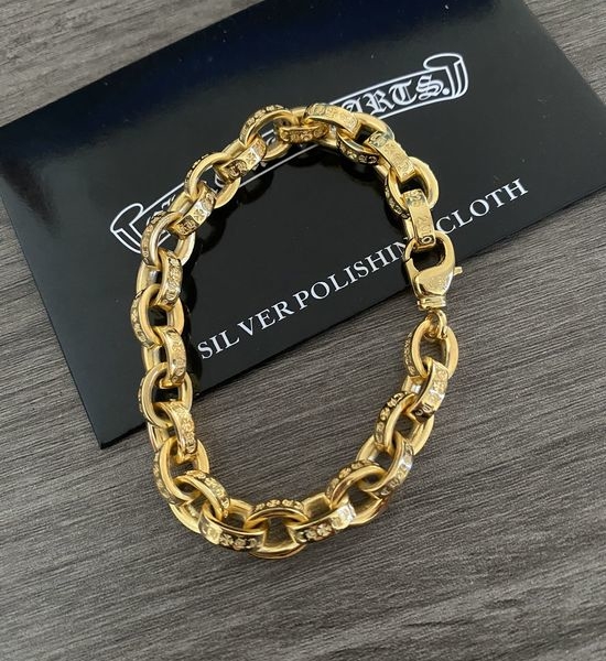 Chrome Hearts Plated Gold Letter Lobster Clasp Bracelet