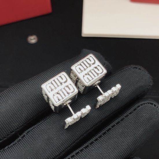 Miu Miu Square Shape Stud Earrings
