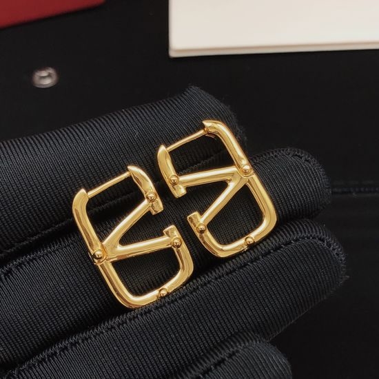 Valentino Polished Plain Brass Ear Hooks