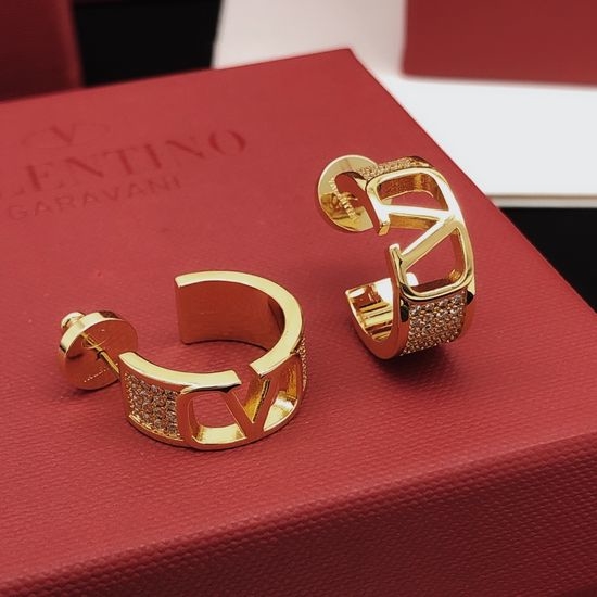 Valentino Moon Shaped Hook Earrings Brass Material