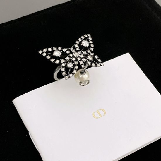 Christian Dior CD Full Diamond Butterfly Ring