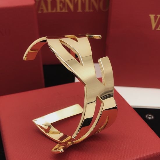 Yves Saint Laurent YSL Engraved Letter Cuff Bracelet