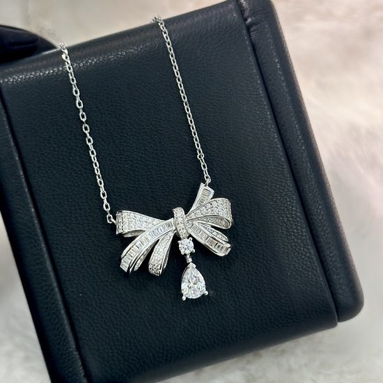 Graff Bow Knot Water Drop Necklace
