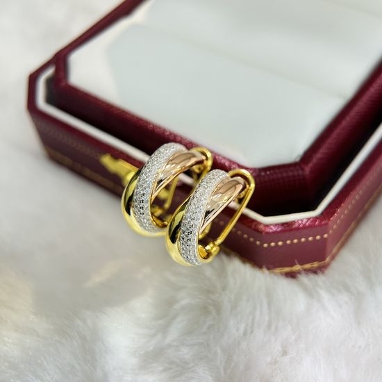 Cartier Classic Interlaced Three Color Hoop Earrings