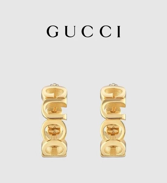 Gucci Letter Logo Hoop Earrings
