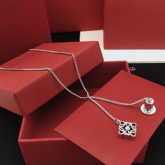 Loewe Simple Style Pendant Necklace Brass Material