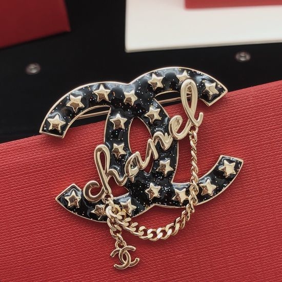 Chanel Black Star Tassel Brooch