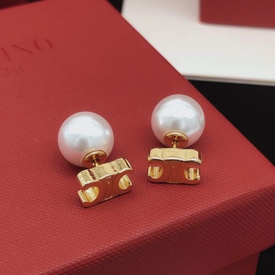 Celine Arc De Triomphe Pearl Stud Earrings