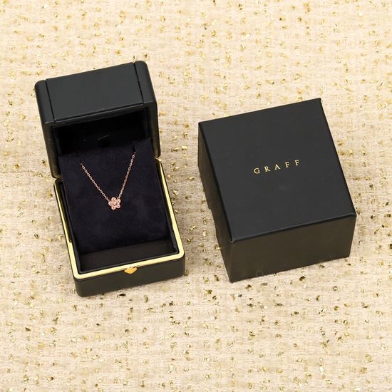 Fendi Pink Diamond Flower Pendant Necklace