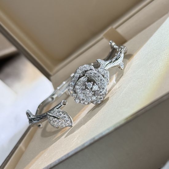 Christian Dior CD Rose Vine Silver Bangle