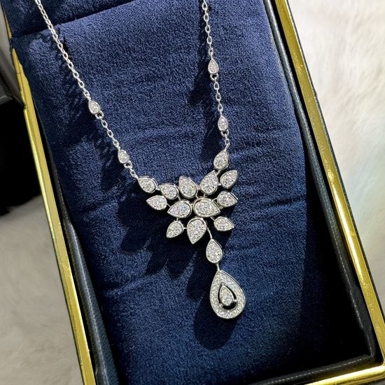 Chaumet Sterling Silver Waterdrop Pendant Necklace