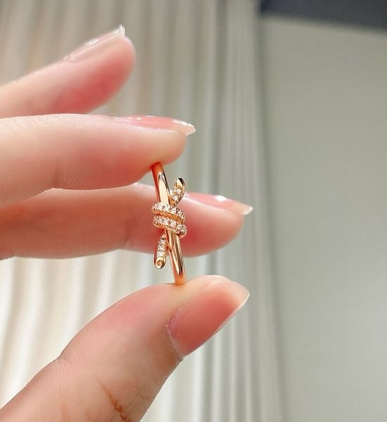 Tiffany & Co. Knot Design Ring with Inlaid Stones