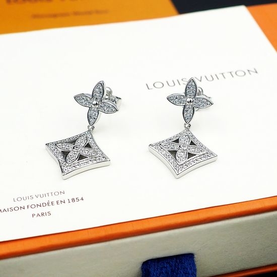 Louis Vuitton LV Rhinestone Floral Stud Earrings