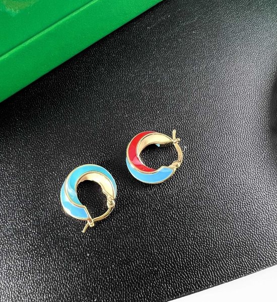 Bottega Veneta BV Colorful Enamel Ear Hoops