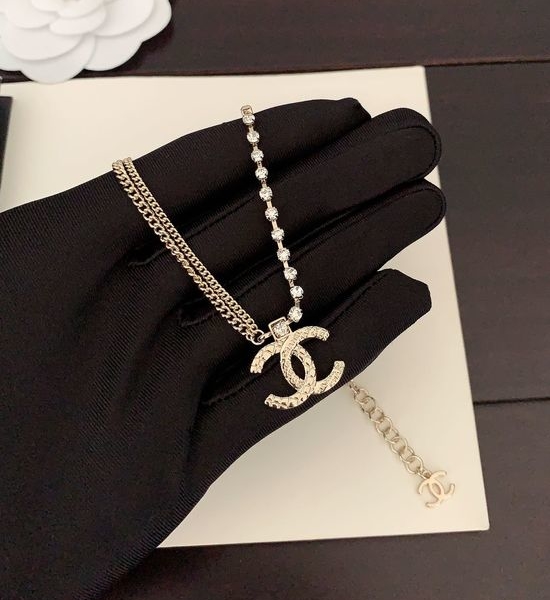 Chanel Double Layer Chain Brass Claw Necklace