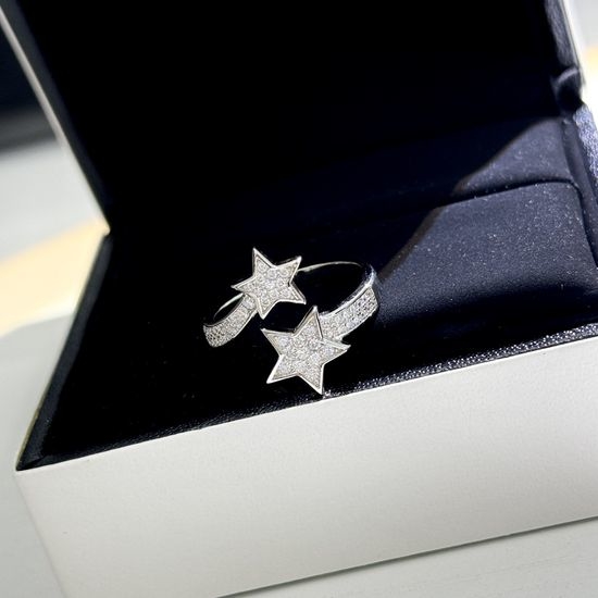 Chanel Sterling Silver Adjustable Star Ring