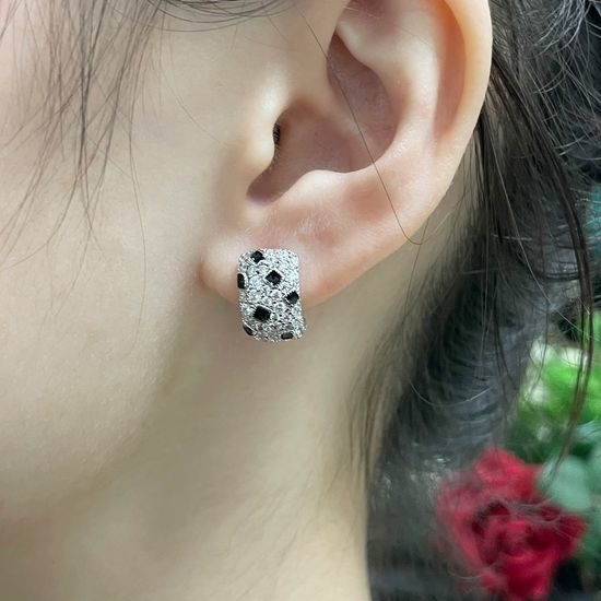 Cartier Polished Spot Pattern Stud Earrings