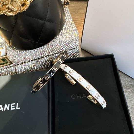 Chanel Enamel Letter Stackable Bangle Bracelet