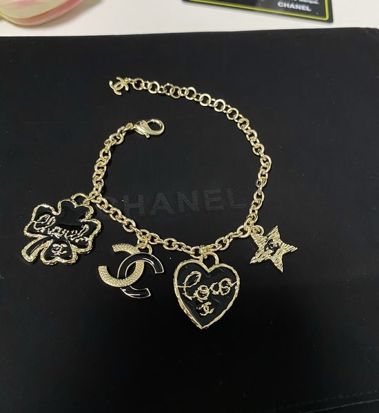 Chanel Black Enamel Heavy Work Bracelet